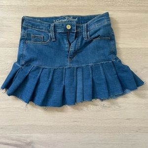 Y2K Pleated Mini Skirt Denim Blue